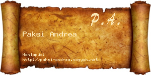 Paksi Andrea névjegykártya